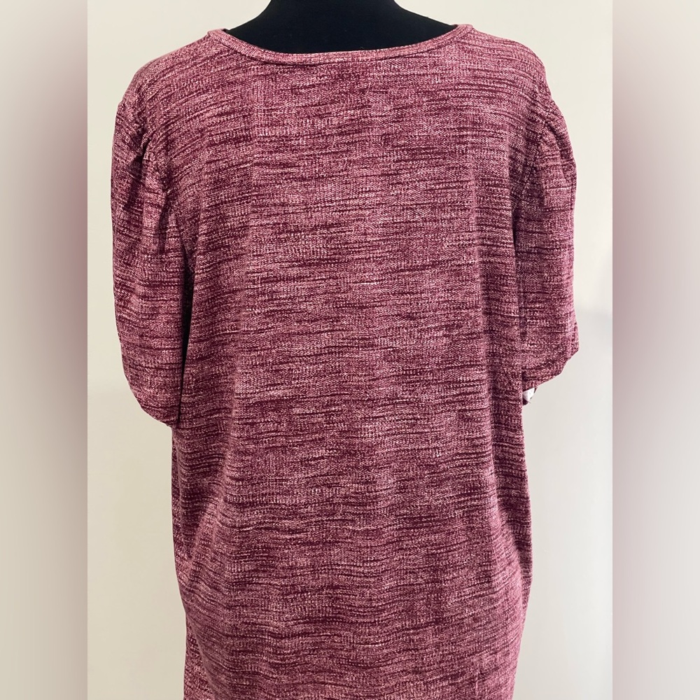 LuLaRoe XL Women's Maroon Short Sleeve Top w Stretch 687 - Picture 5 of 8